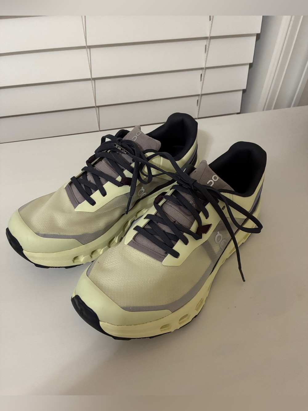 On Running Women’s Cloudstratus — Pale Yellow and Gray Athletic Shoes